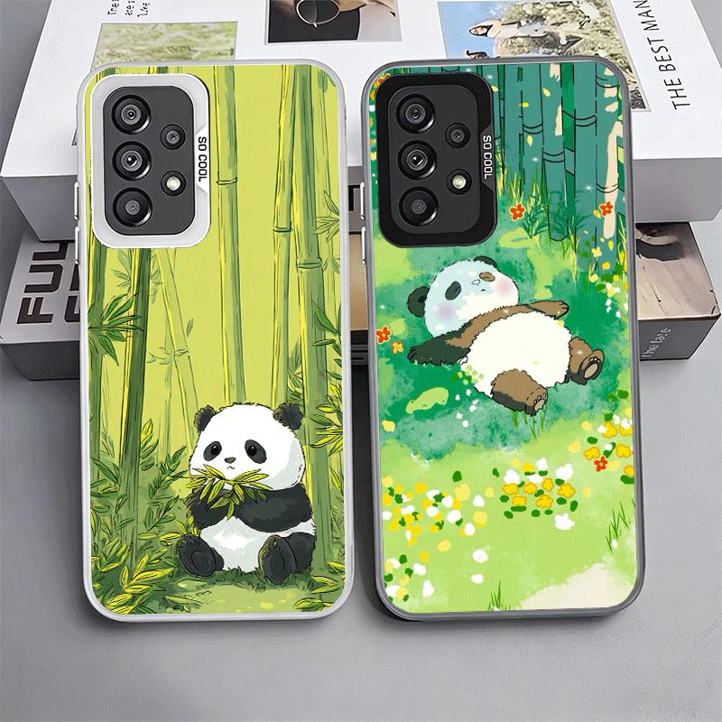 Cute Cartoon Panda Shockproof Phone Case for Samsung A17 A16 A15 A14 A37 A57 A36 A56 A26 A35 A55 A25 A34 A54 A24 A13 A23 A33 A53