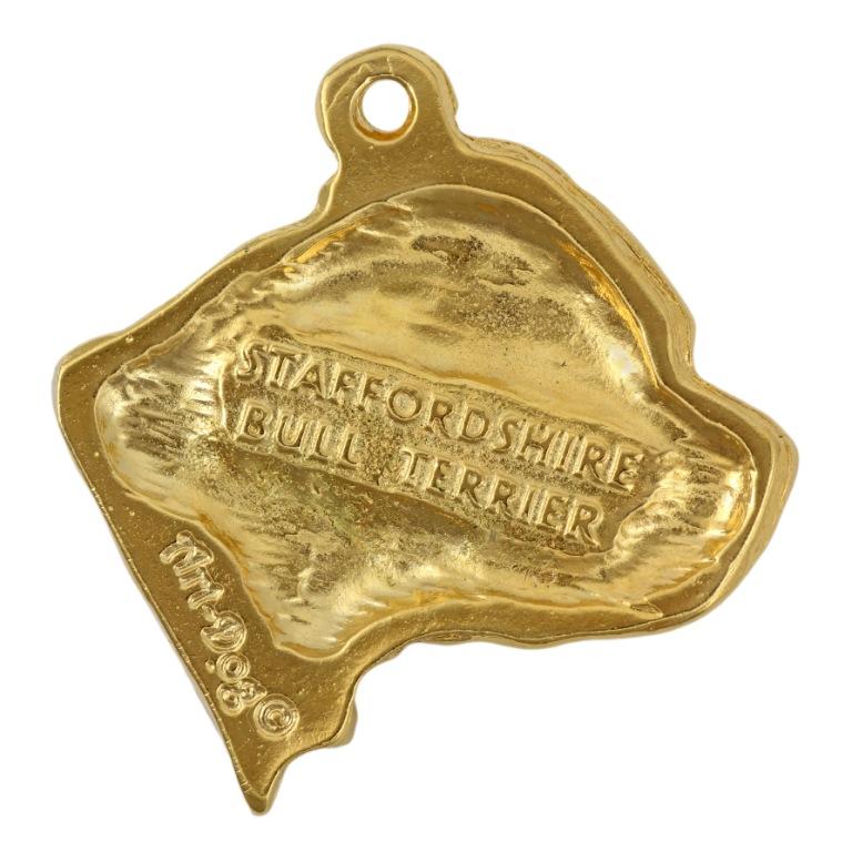 Staffordshire Bull Terrier, Staffy II - necklace with a dog in a gift box, gold-plated pendant for a dog lover, striking jewelry by Art-Dog