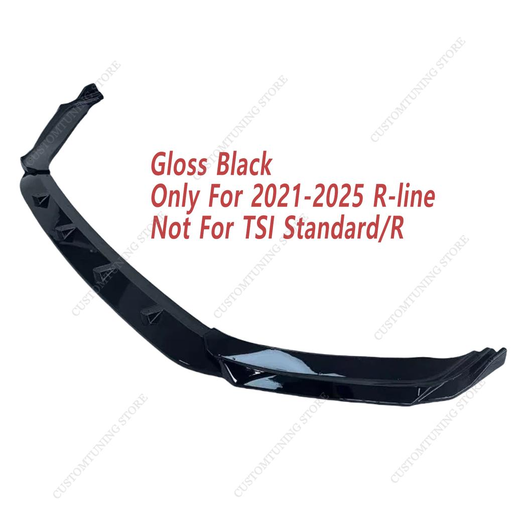 Gloss Black ABS Front Bumper Lip Spoiler Splitter Blade Diffuser For VW Arteon R-line 2021-2025 facelift Bodykits Tuning