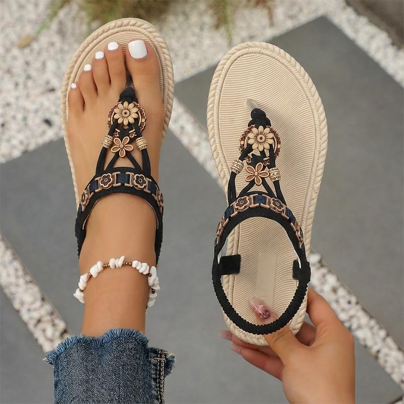 2026 Bohemia Style Flats Sandals Women Summer Slip On Clip Toe Beach Sandles Woman Lightweight Plus Size 43 Gladiator Sandalias
