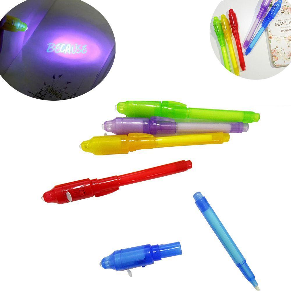 5 PCs Checkout Plastic Secret Message Invisible Ink Spy Pen UV Light Magic Marker