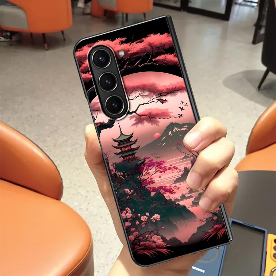 Задняя крышка-чехол для телефона Samsung Galaxy Z Fold 7 6 5 4 3 ZFold6 ZFold3 ZFold5 ZFold4 ZFold7 Японская эстетика Гора Фудзи