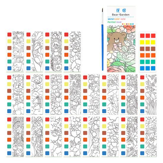 Акварельная книга для рисования Детская акварельная книга с 21 уникальным узором 6 ярких