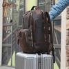 Men's Large Capacity High-End Crazy Horse Leather Backpack