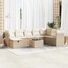 VidaXL Garden Lounge Set with Cushions 9 Pcs Beige Wicker 3325344