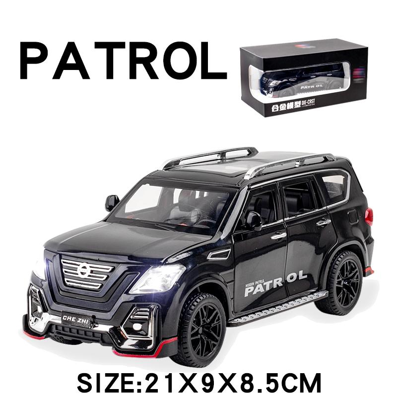 Новый 1:24 Nissan Patrol внедорожник внедорожник литой модели автомобиля игрушечная модель коллекционная железная игрушечная машинка со звуком и светом для мальчиков дети C48