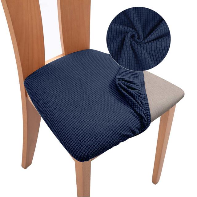 Plaid Jacquard Chair Seat Covers Stretch Thick Elastic Dining Chair Cover Washable Chairs Covers Seat Case For Kitchen Home