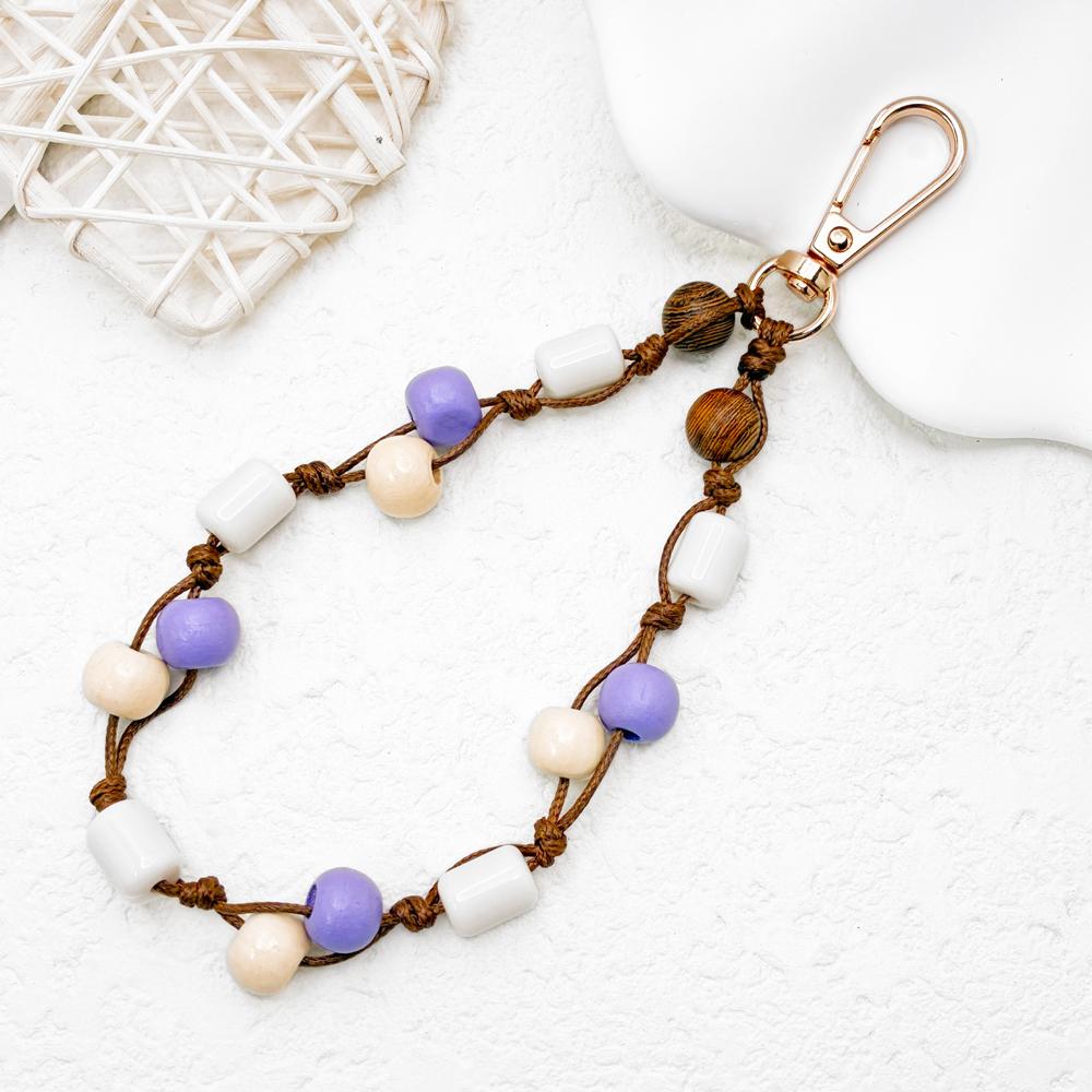 Original Design Hand-Knotted Beaded Mobile Phone Strap Wristband for Women 16cm Cute