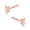 [TALONIA] Earrings Ladies Compatible with Metal Allergies Leave It On Whole S925 Earrings Rabbit Popularity Cute Zircon Pink Gold Birthday Mother's