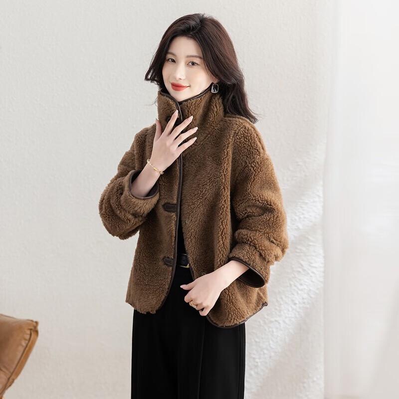 Женская флисовая куртка с лацканами из искусственной кожи