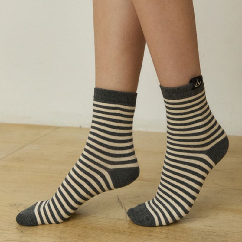 ADAUL AD sailboat minor stripe socks - 4color