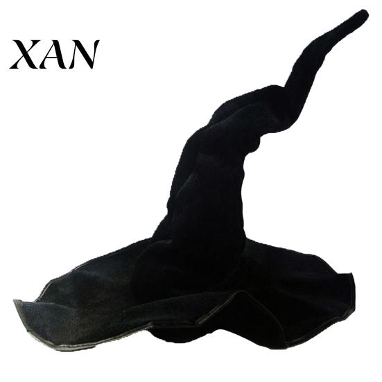 Black Witch Hat Halloween Wizard Hat, Adult Kids Cosplay Cone with Spider Decorative Web Star Decor, Gothic Party Costume Prop, Trick or Treat