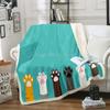 Милый спящий кот 3D-напечатанное шерстяное одеяло для пикника, очень толстое, модные простыни, кошки, домашнее животное, дети, шерпа, пледы