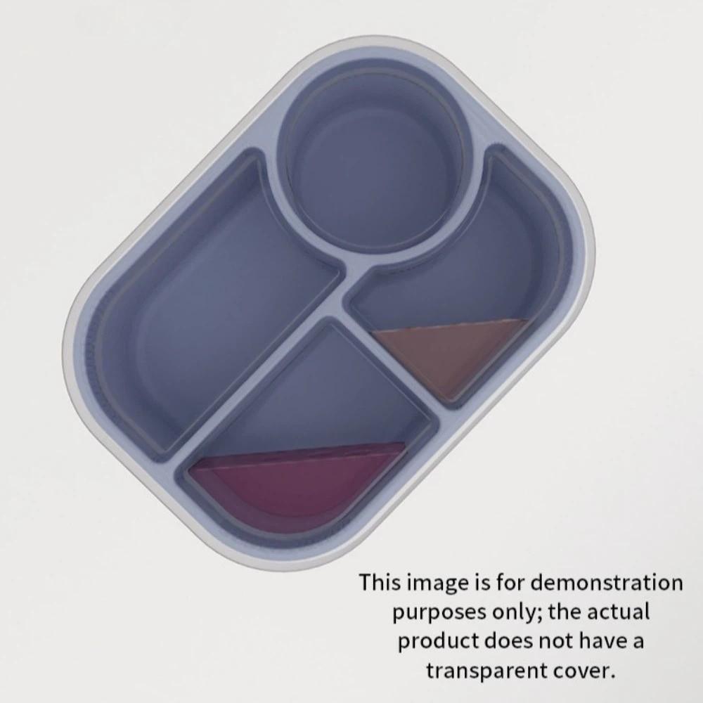 4 Grids Divided Lunch Box 750ml Food Storage Container Microwaveable Silicone Lunch Box Pantry