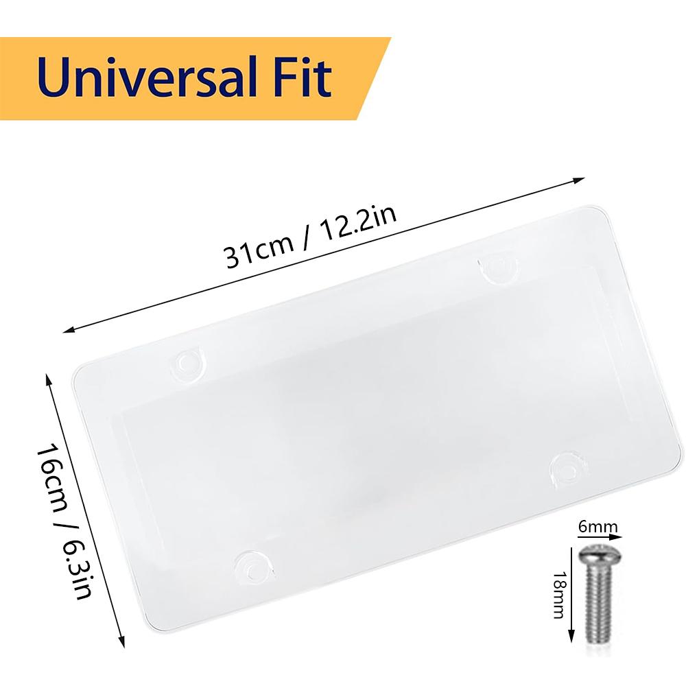 2 комплекта прозрачных чехлов для номерных знаков, плоский протектор номерного знака с деталями