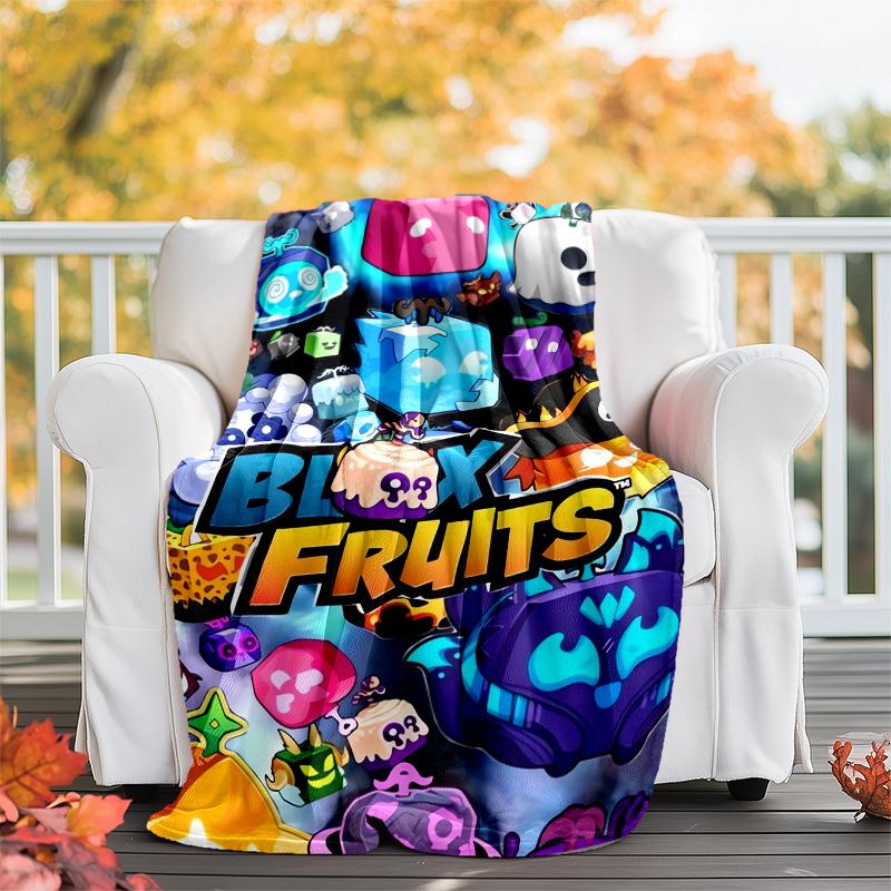 Blox Fruits Theme Printed Blanket - Perfect for Couch, Bed, Travel & Outdoor Use | Machine Washable, Cozy & Durable.