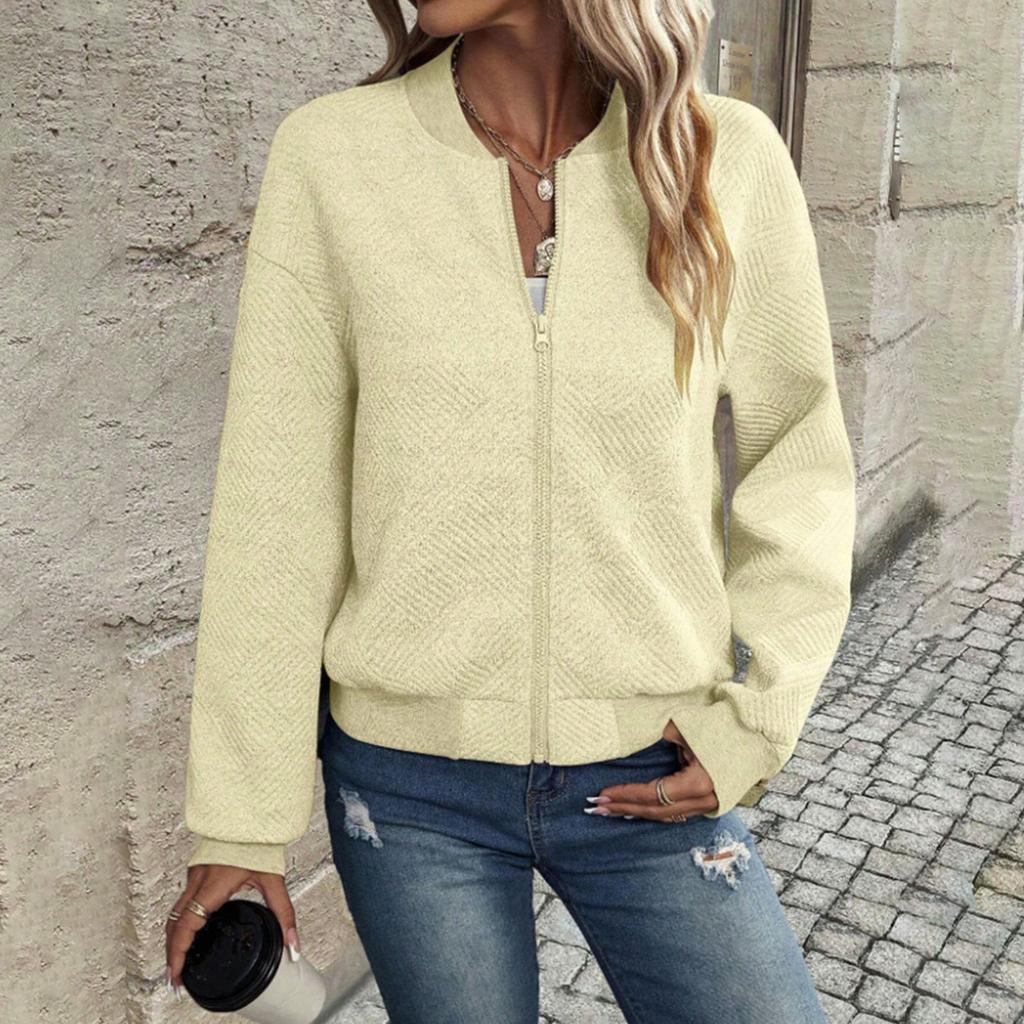 Womens Long Sleeve Zip Up Sweatshirts Jackets Full Zipper Lightweight Jacket Casual Loose Outwear Coat