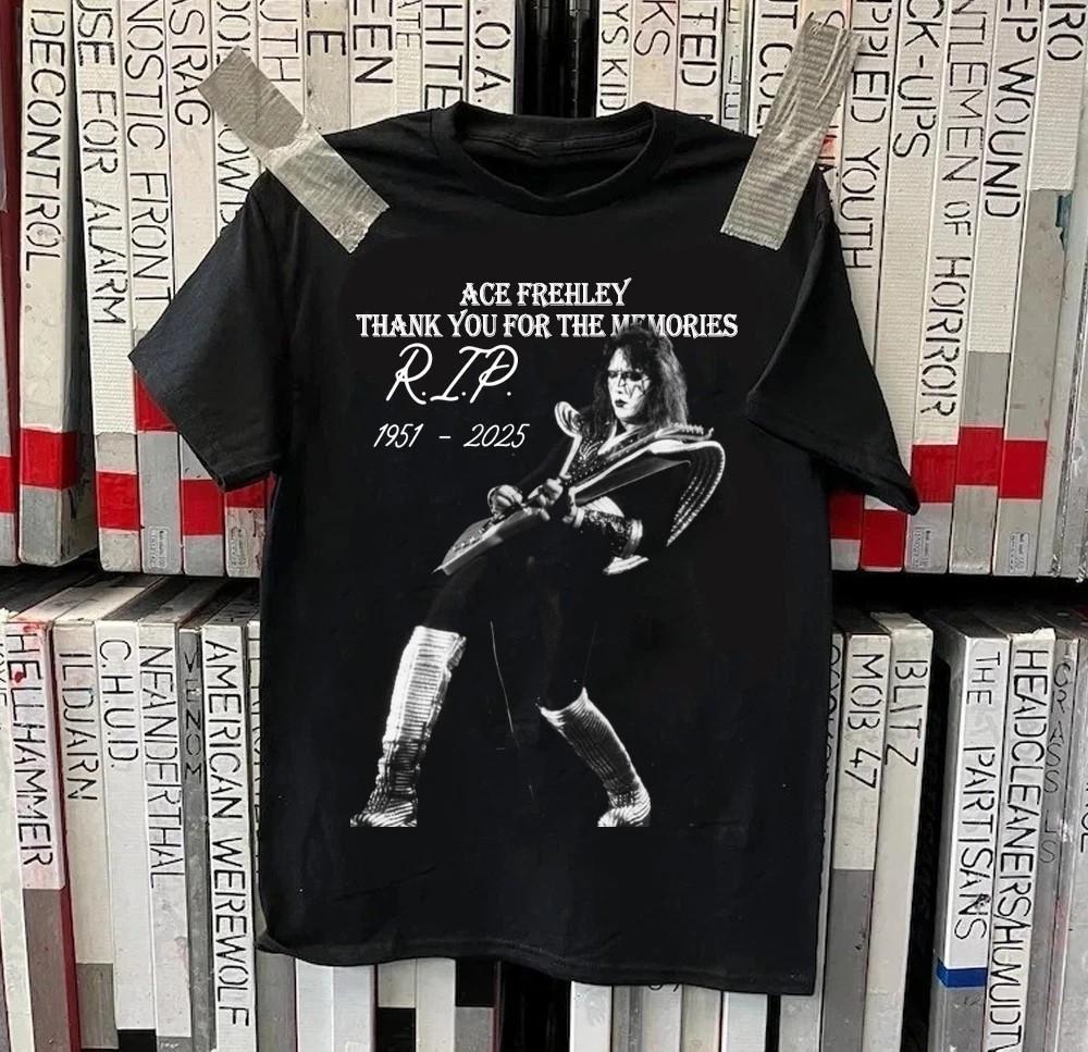 Новая Футболка Ace Frehley R.I.P 1951 2025 Подарок Для Фанатов Унисекс S-5XL Футболка DO278 Унисекс Футболка