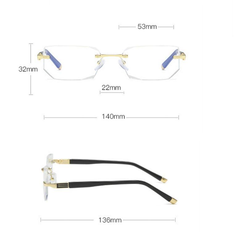 Очки для чтения с защитой от синего света Женские очки без оправы с огранкой «бриллиант» Мужские очки для дальнозоркости и пресбиопии, снимающие усталость