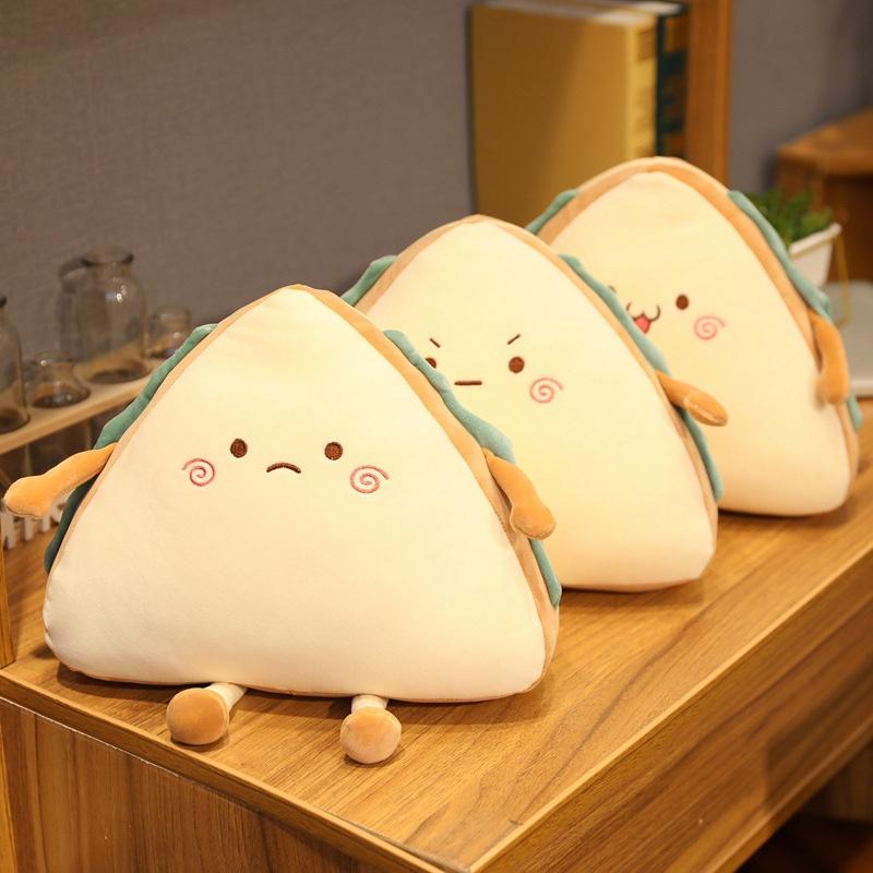 Cute And Cozy Sandwich Cake Plush Pillow Cushion With Four Expressions