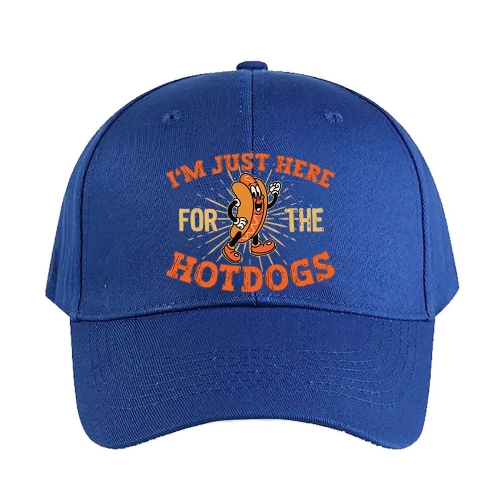 Im Just Here For The Hot Dogs Funny Hot Dog Woman Man Summer Baseball Cap Adjustable with Curved Brim Protection Sun Hats