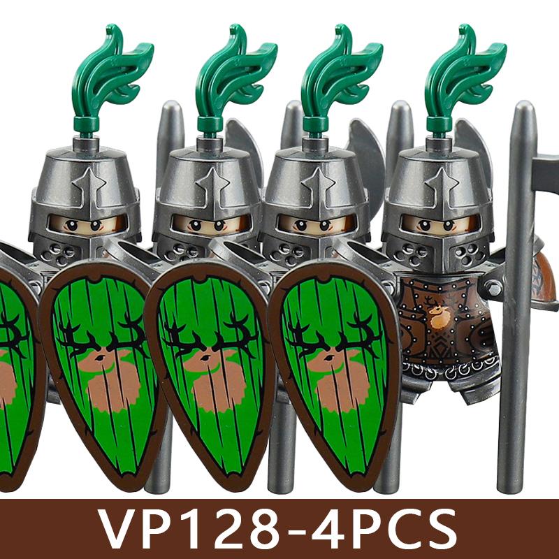Medieval Castle Series Soldier Figures Building Blocks Military Knight Legion Militia Warrior Dragon Wolf Crow King Bricks Toys