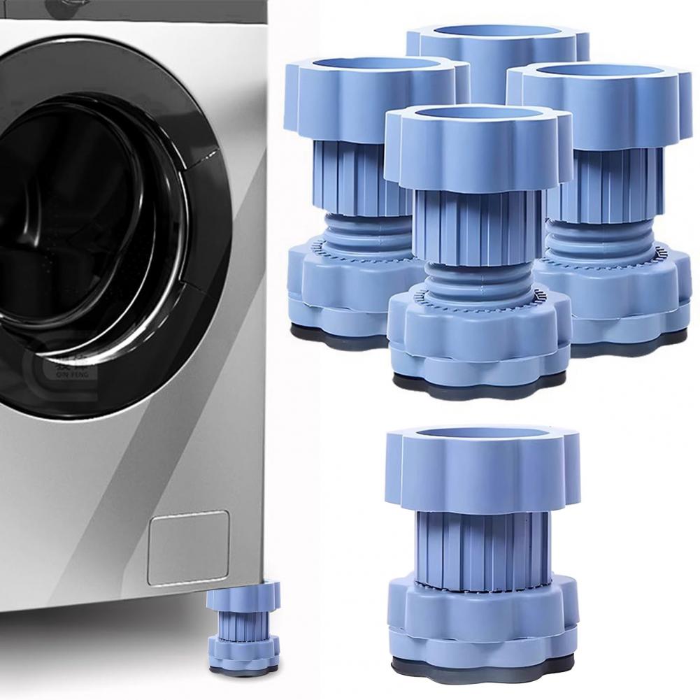 4 Pcs Washing Machine Foot Pads Adjustable Height Anti-skid Stand For Washer Shock Absorption Noise Cancelling Feet Stabilizer