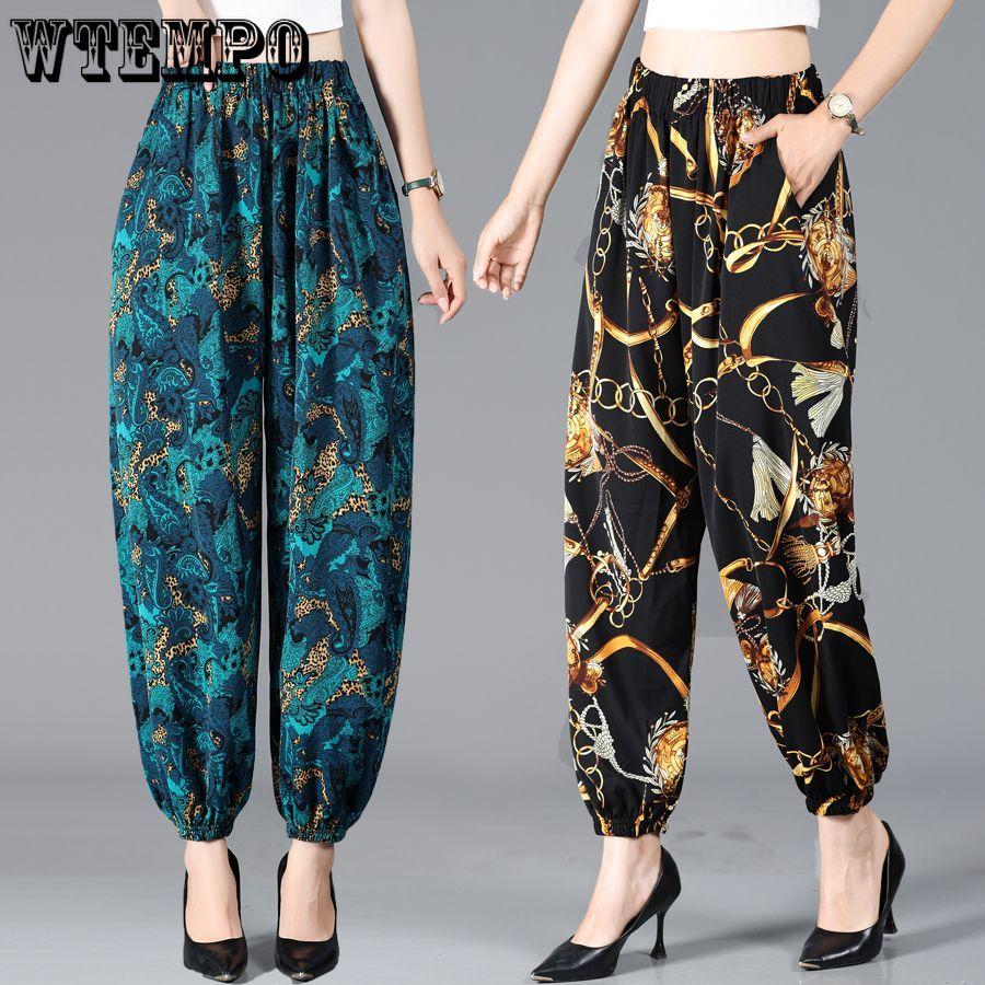 Летние брюки для пожилых и средних лет, тонкие быстросохнущие брюки-фонарики для мам, летние брюки для женщин