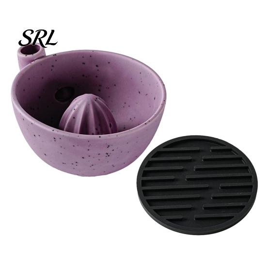 Multifunctional Food Prep Bowl Berry Swirl Draining with Silicone Pad, Ceramic Retro Kiln Easy Clean Dishwasher Safe Fired Colander, Compact Strainer
