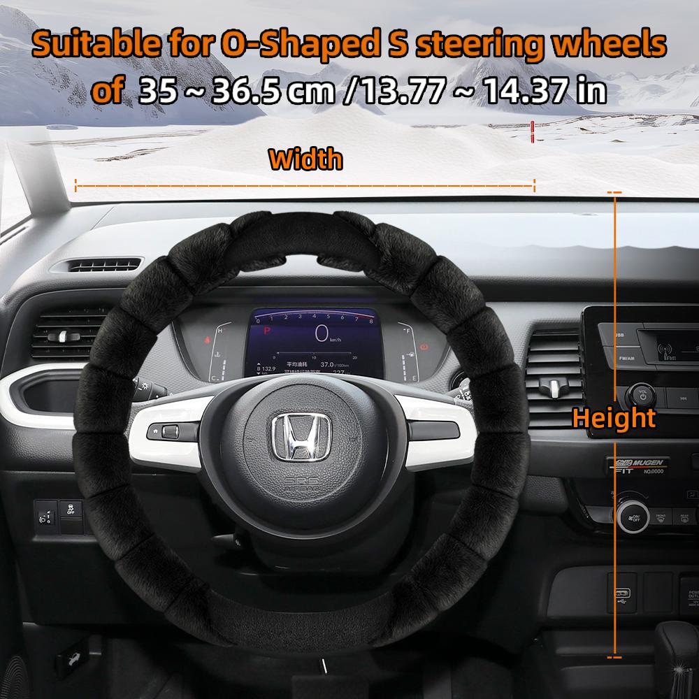 Suitable for Honda Plush Steering Wheel Cover Winter Cold-Proof and Warm Cover Cr-V Civic Hr-V Zr-V Vezel City Amaze Fit Jazz Accord Wr-V 