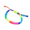 Women's Nightclub Rainbow Fluorescent Colorful Braided Woven Bracelet