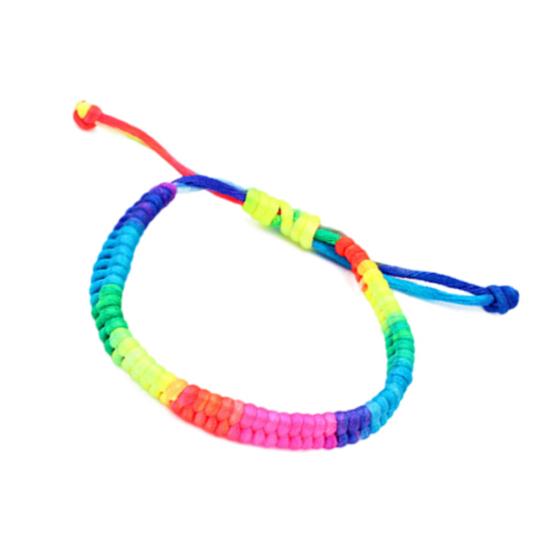 Women's Nightclub Rainbow Fluorescent Colorful Braided Woven Bracelet