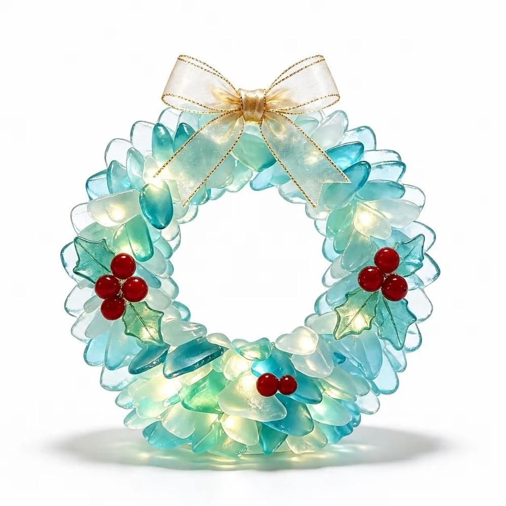 Colorful Holiday Style Sea‑Glass Christmas Ornament Kit Holiday Home Display