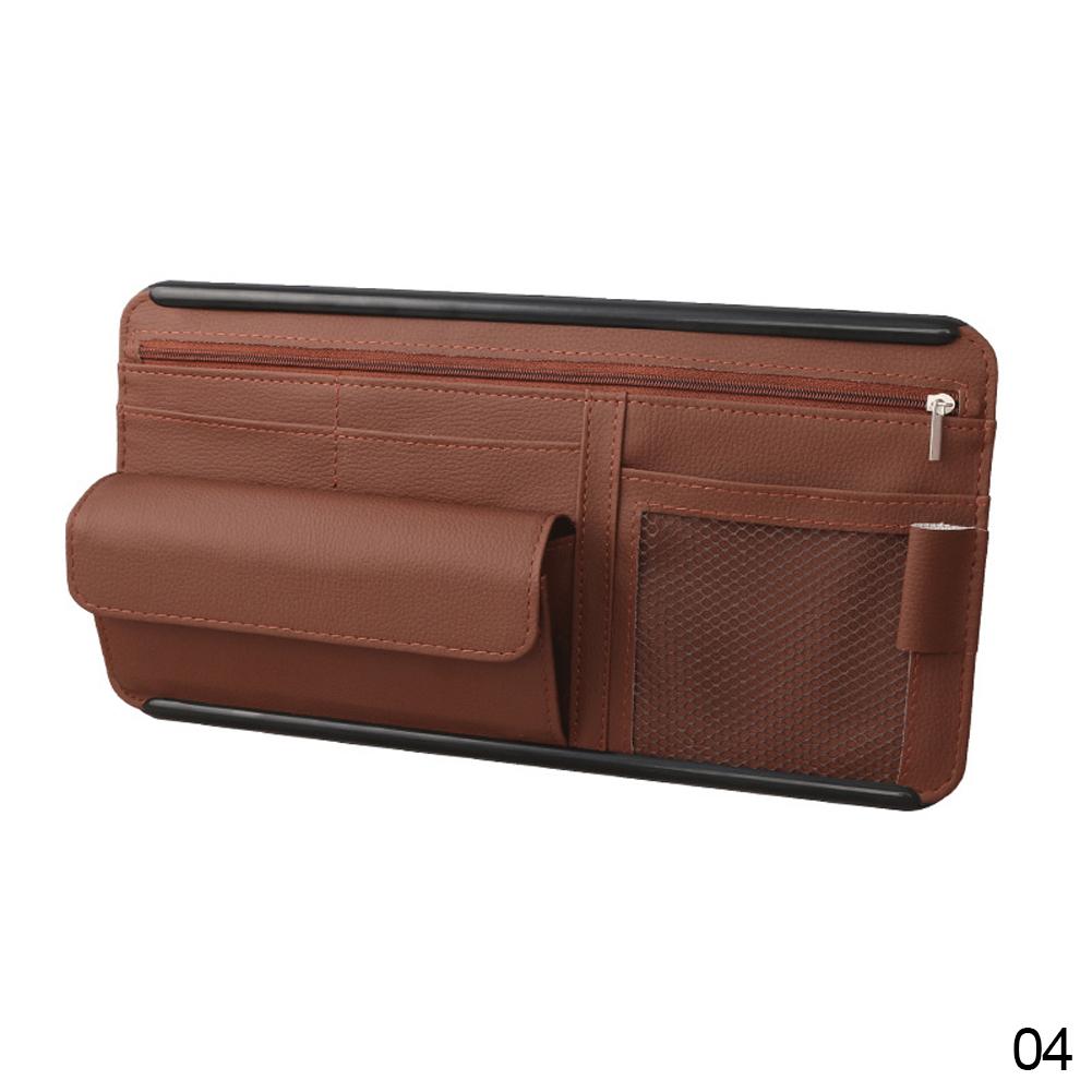 Автомобильный органайзер 5 в 1, солнцезащитный козырек для хранения, автомобильный зажим для солнцезащитного козырька, кожаный ящик для хранения ручек, карточек, билетов, зажим для солнцезащитных очков, сумка, автомобильные аксессуары