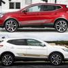 2PCS Car Door Side Skirt Stripe Stickers Racing Sports Vinyl Decals Decoration Auto Accessories For Nissan Qashqai J11 J10 J12