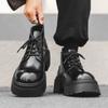 Мужская мода вечеринка ночной клуб платформа ботинки черные трендовые туфли из натуральной кожи ковбойские осенне-зимние ботинки крутые ботильоны для мужчин