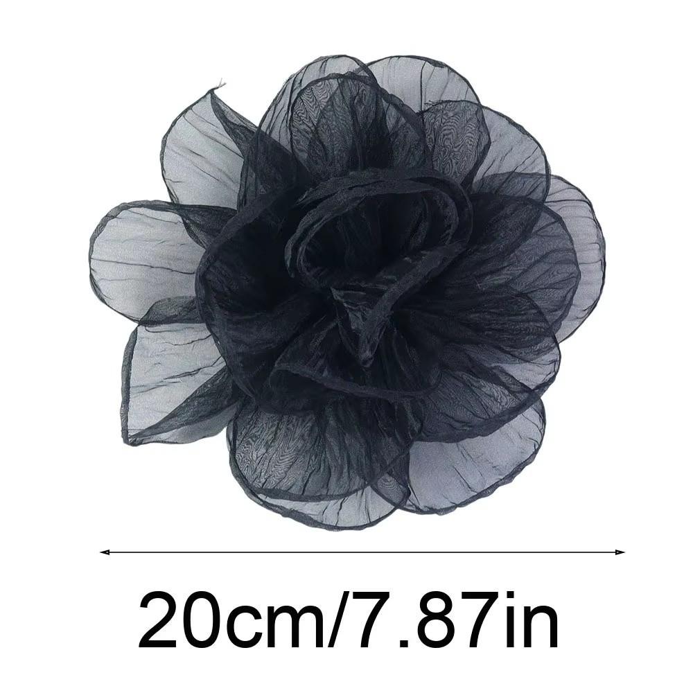 Handmade Oversized Yarn Flower Fairy Style Flower Corsage Elegant Dress Pin  Women