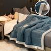 Three-Layer Thick Flannel & Lambswool Blanket for Autumn/Winter