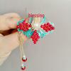 Enamel Floral Hair Clip for Women, Ancient Tassel Hairpin, Side/Bangs/Duckbill Clip, Hanfu Headdress.