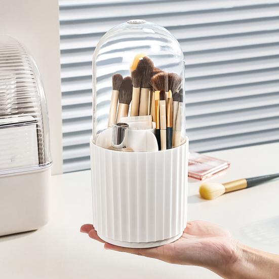 Durable Multi-compartment Item Storage Burr Free 360-Degree Rotating Cosmetic Makeup Brush Holder Office Supplies Cosmetic Organizer