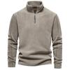 2025 Men's Autumn and Winter New Item Stand Up Collar Half Zipper Long Sleeved Sweatshirt Trendy Casual Fleece Top