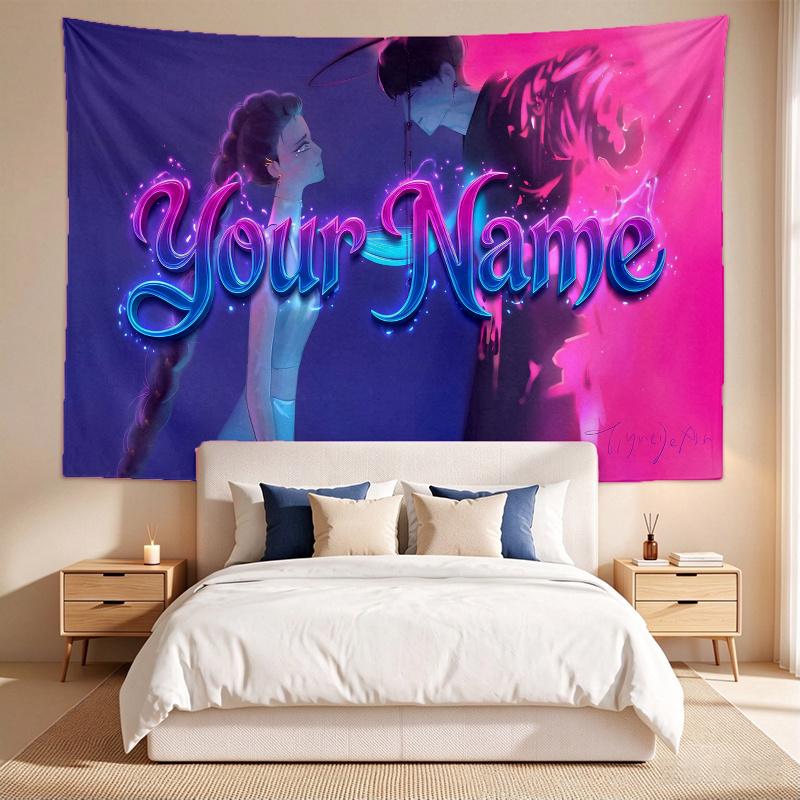 Rujinu (28) Custom Name Tapestry Wall Hanging Tapestry Wall Art Decor for Bedroom Living Room