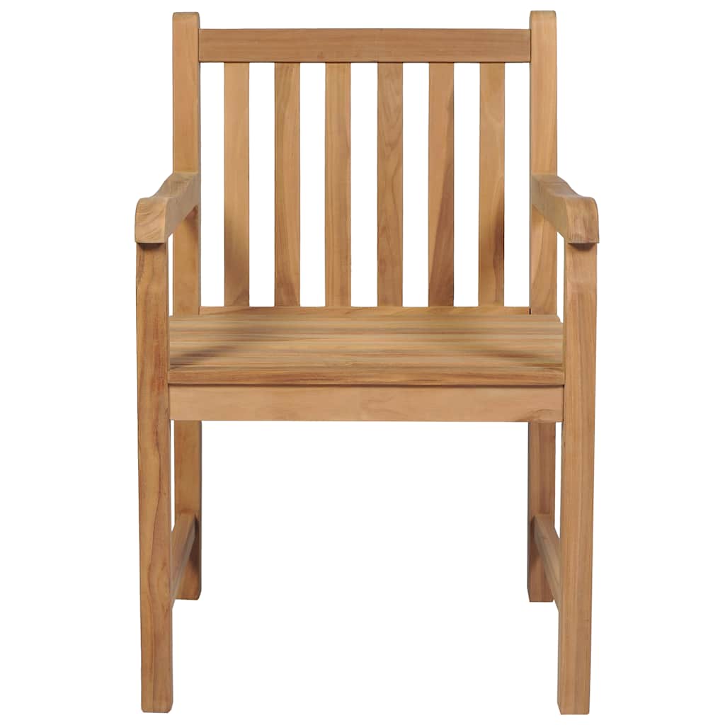 Garden Chairs 4 pcs with Beige Cushions Solid Teak Wood