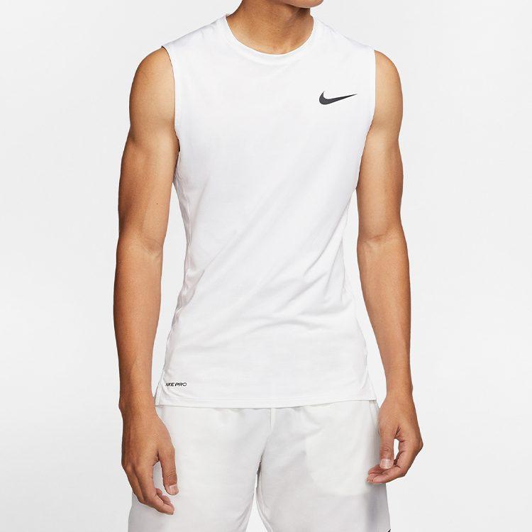 Nike Мужские майки Белые С круглым вырезом Умеренный прямой крой BV5601-100