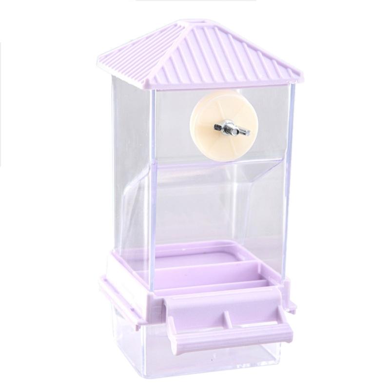 Automatic Bird Food Dispenser Container Hanging Parrots Feeder for Parakeets and Small Bird with Transparent Design