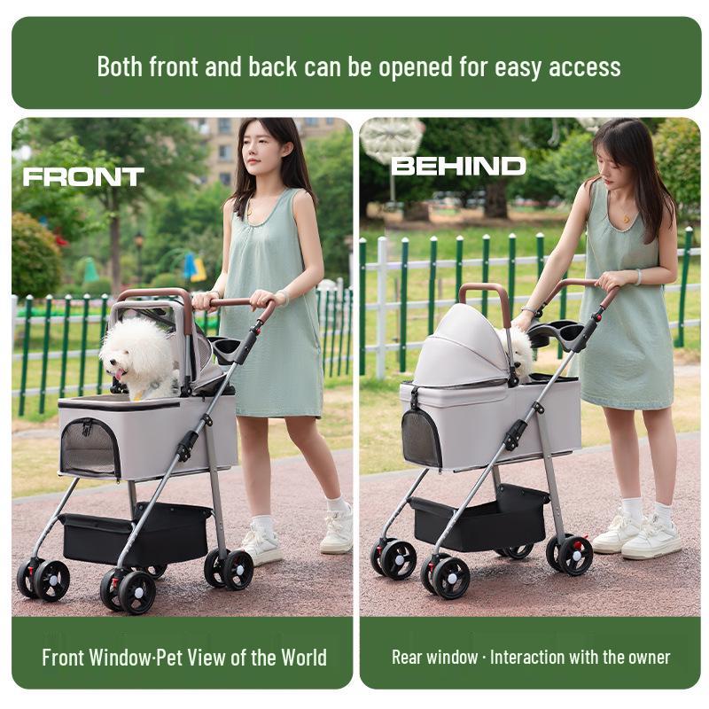 Compact Foldable Pet Stroller for Dogs and Cats