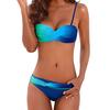 Раздельный купальник женский на косточках с подкладкой пуш-ап раздельный комплект бикини однотонный бюстгальтер цветочный принт стринги купальник с высокой талией