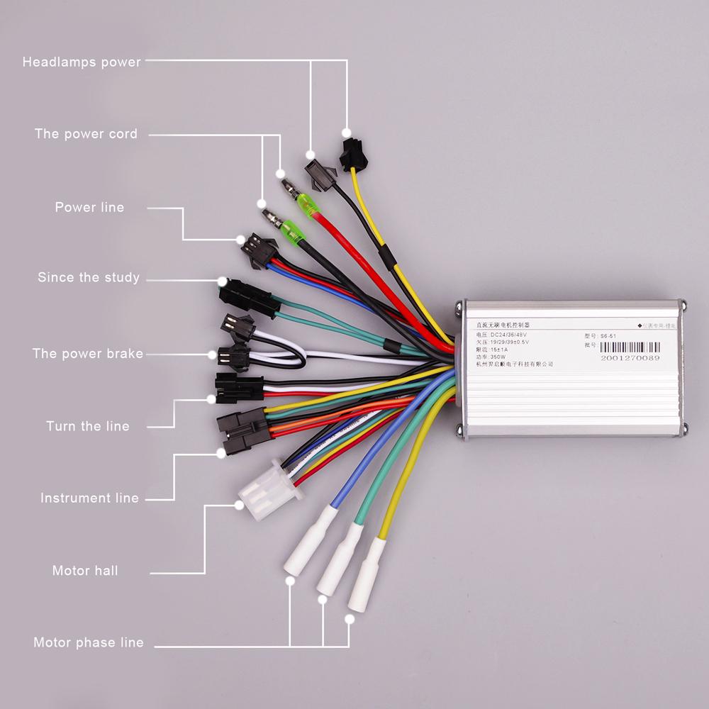 Контроллер электрического велосипеда 250 Вт/350 Вт, водонепроницаемый светодиодный ЖК-дисплей, бесщеточный электрический велосипед, электронный велосипед