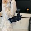 Underarm Bag Retro Denim Shoulder Bag Y2K Cloth Armpit Bag Trend Denim Handbag  Shopping