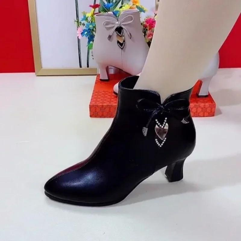 Модные женские ботинки Весенние осенние одинарные туфли для женщин Удобные ботильоны на высоком каблуке Женские ботинки на молнии Водонепроницаемые туфли на высоком каблуке Женская обувь